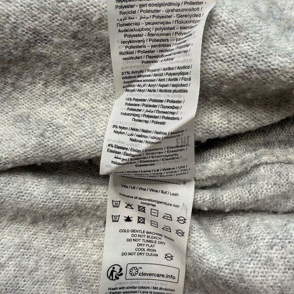 Moda international Gray Knit Crewneck Long Tunic sweater Small - Picture 3 of 7